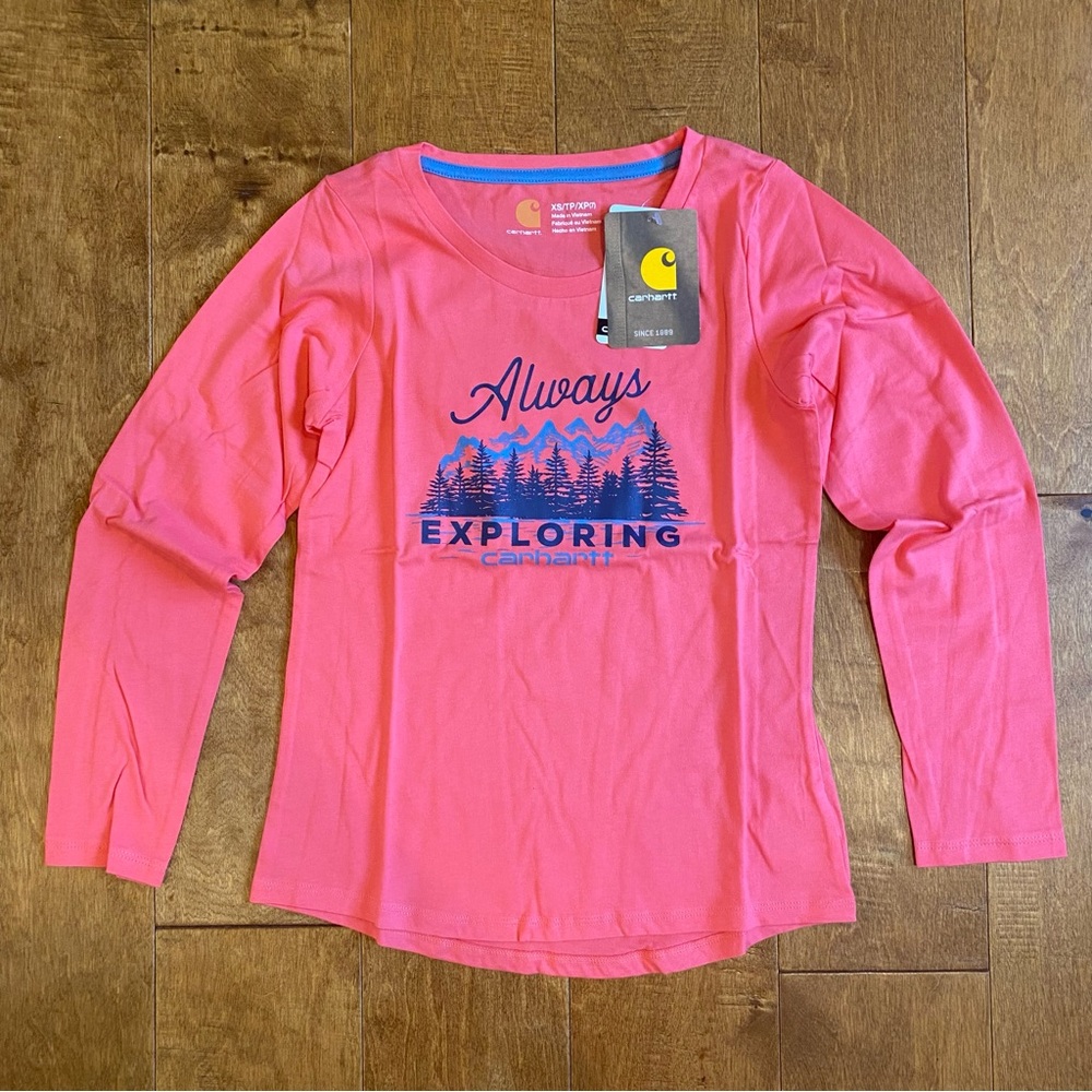 NWT Carhartt Coral Long Sleeve Graphic Tee